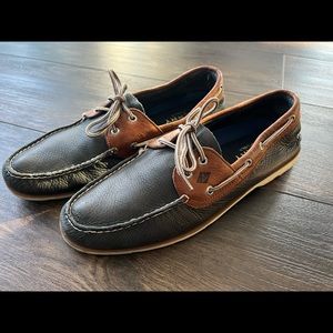 Sperry Leeward | Navy and Brown Leather | Mens 12